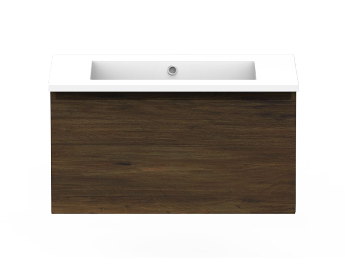 reece Posh Domaine All Drawer 750mm Wall Hung Vanity Centre Basin Cast Marble Top
