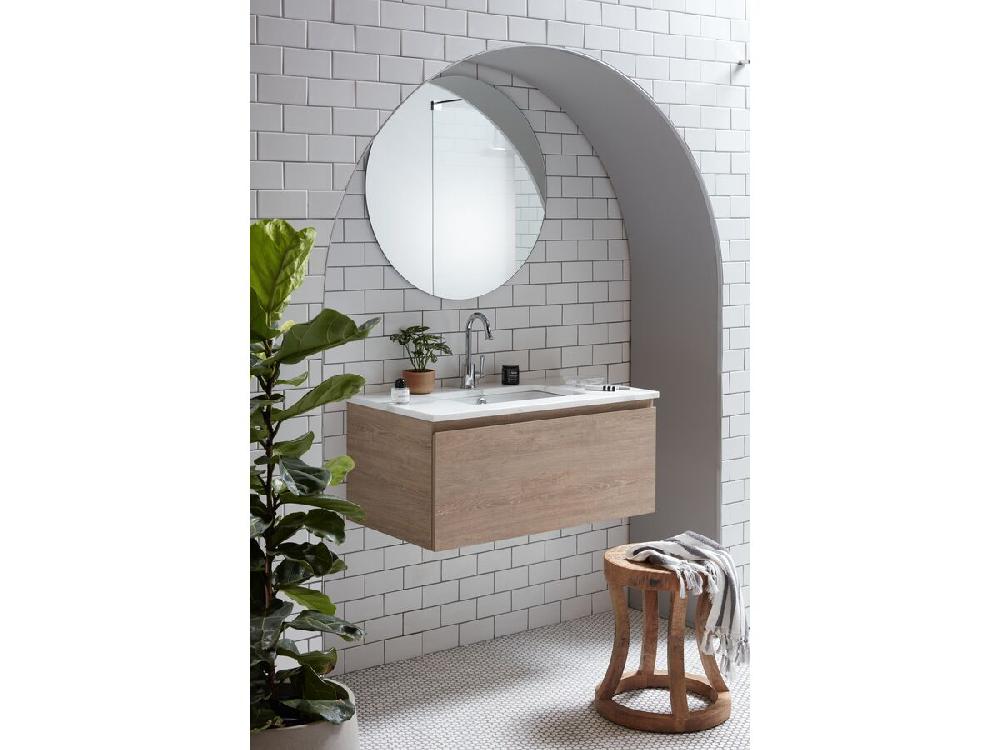 Reece Posh Domaine All Drawer 900mm Wall Hung Vanity Centre Basin 20mm Cherry Pie Top