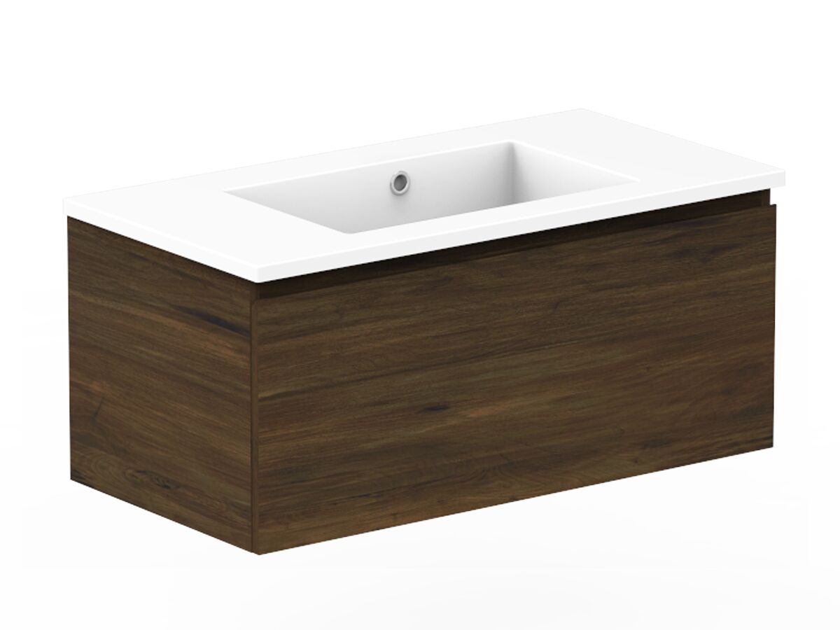 Reece Posh Domaine All Drawer 900mm Wall Hung Vanity Centre Basin Cast Marble Top