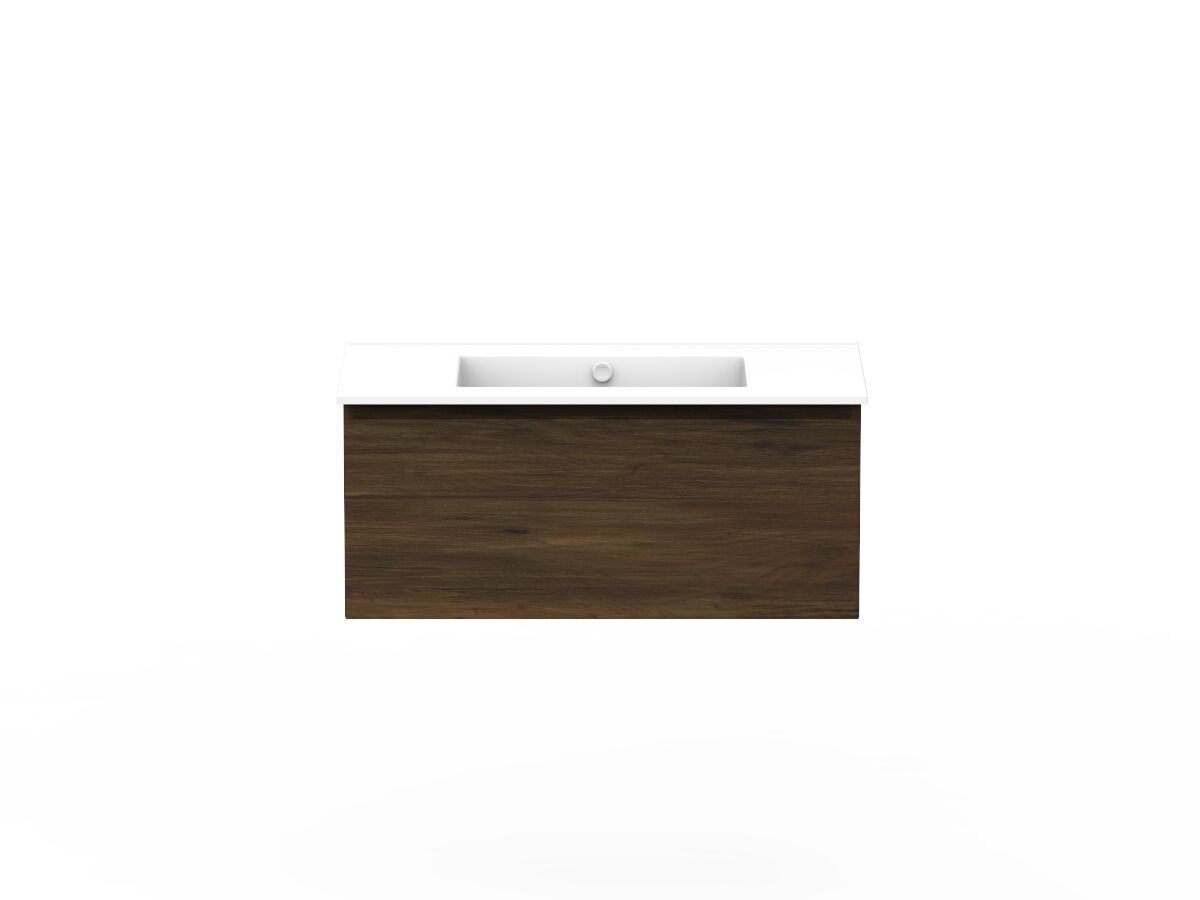 reece Posh Domaine All Drawer 900mm Wall Hung Vanity Centre Basin Ceramic Top