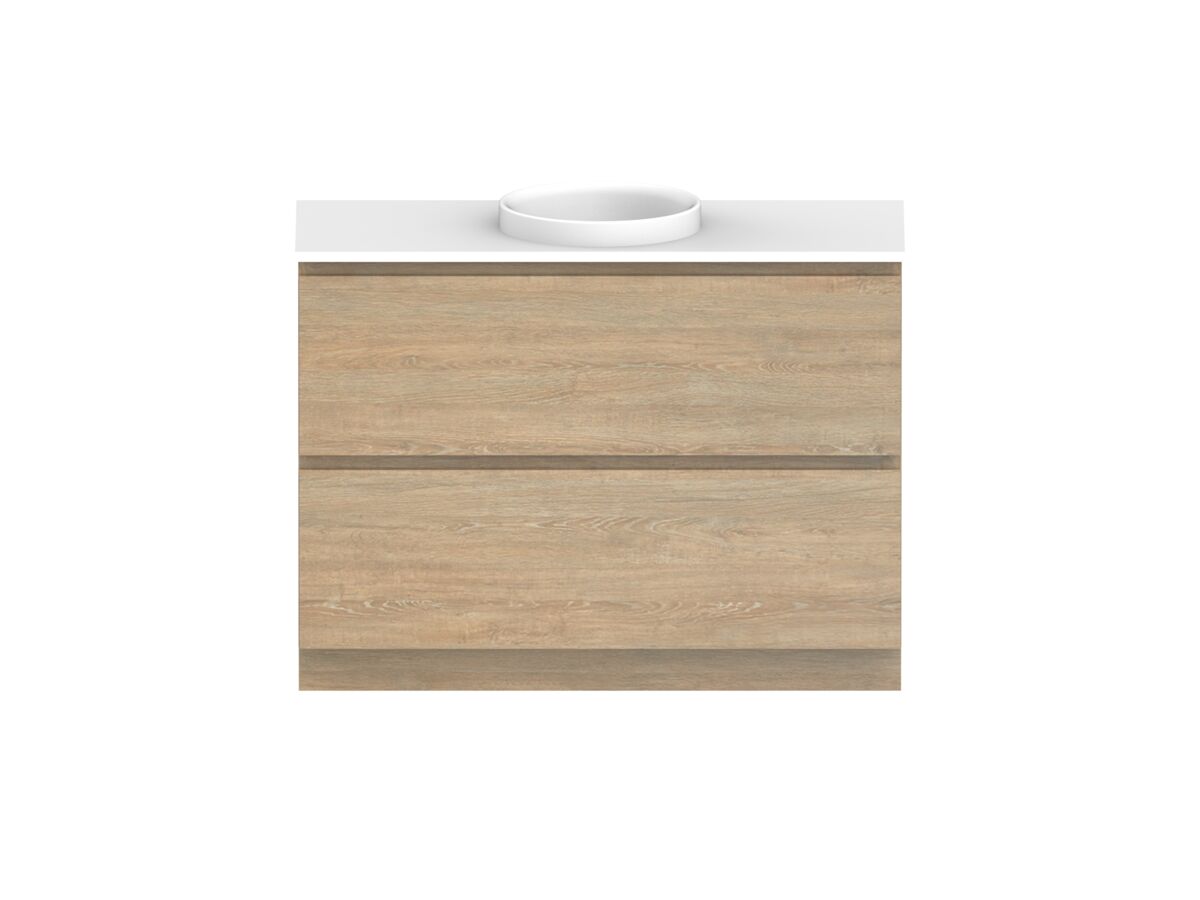 reece Posh Domaine All Drawer Twin 1200mm Floor Mounted Vanity Centre Basin 20mm Cherry Pie Top