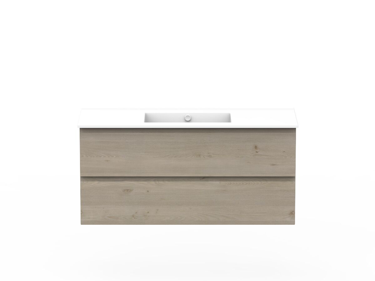 reece Posh Domaine All Drawer Twin 1200mm Wall Hung Vanity Centre Basin Ceramic Top