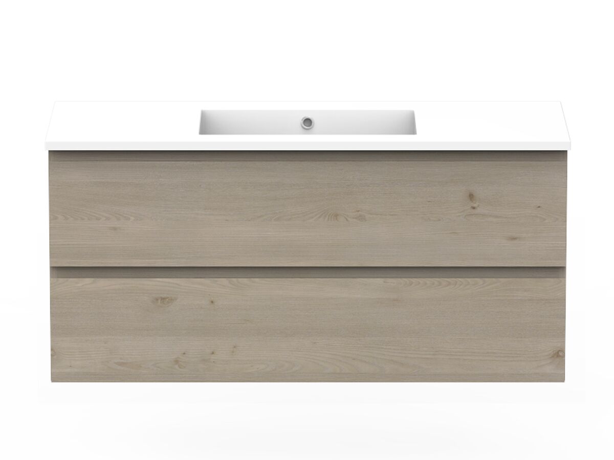 reece Posh Domaine All Drawer Twin 1200mm Wall Hung Vanity Centre Basin Cast Marble Top
