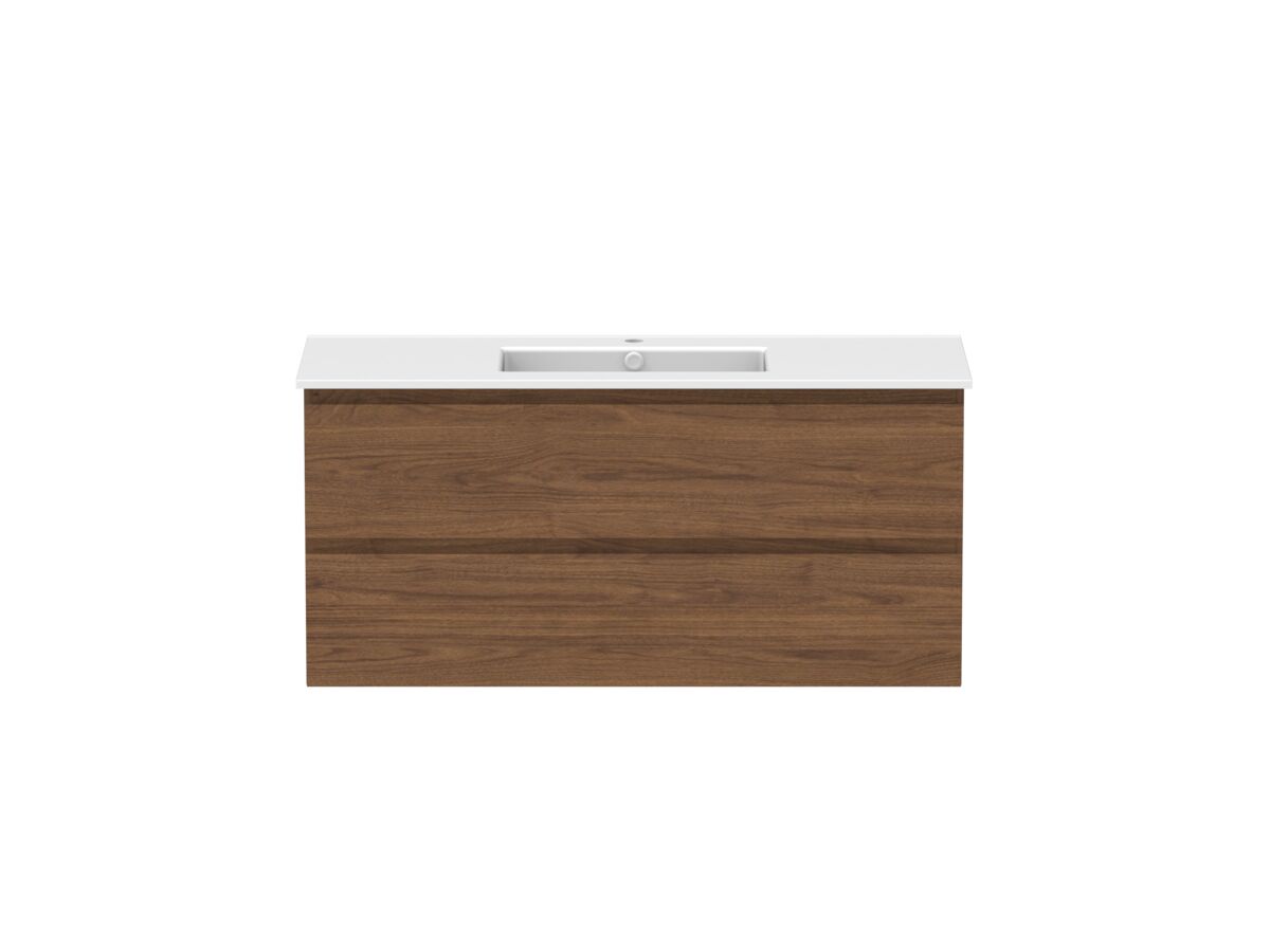 reece Posh Domaine All Drawer Twin 1200mm Wall Hung Vanity Centre Basin Matte White Ceramic Top