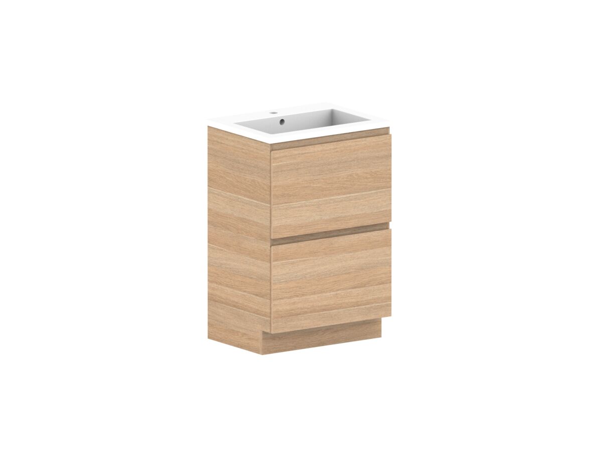 Reece Posh Domaine All Drawer Twin 600mm Floor Mounted Vanity Centre Basin Cast Marble Top