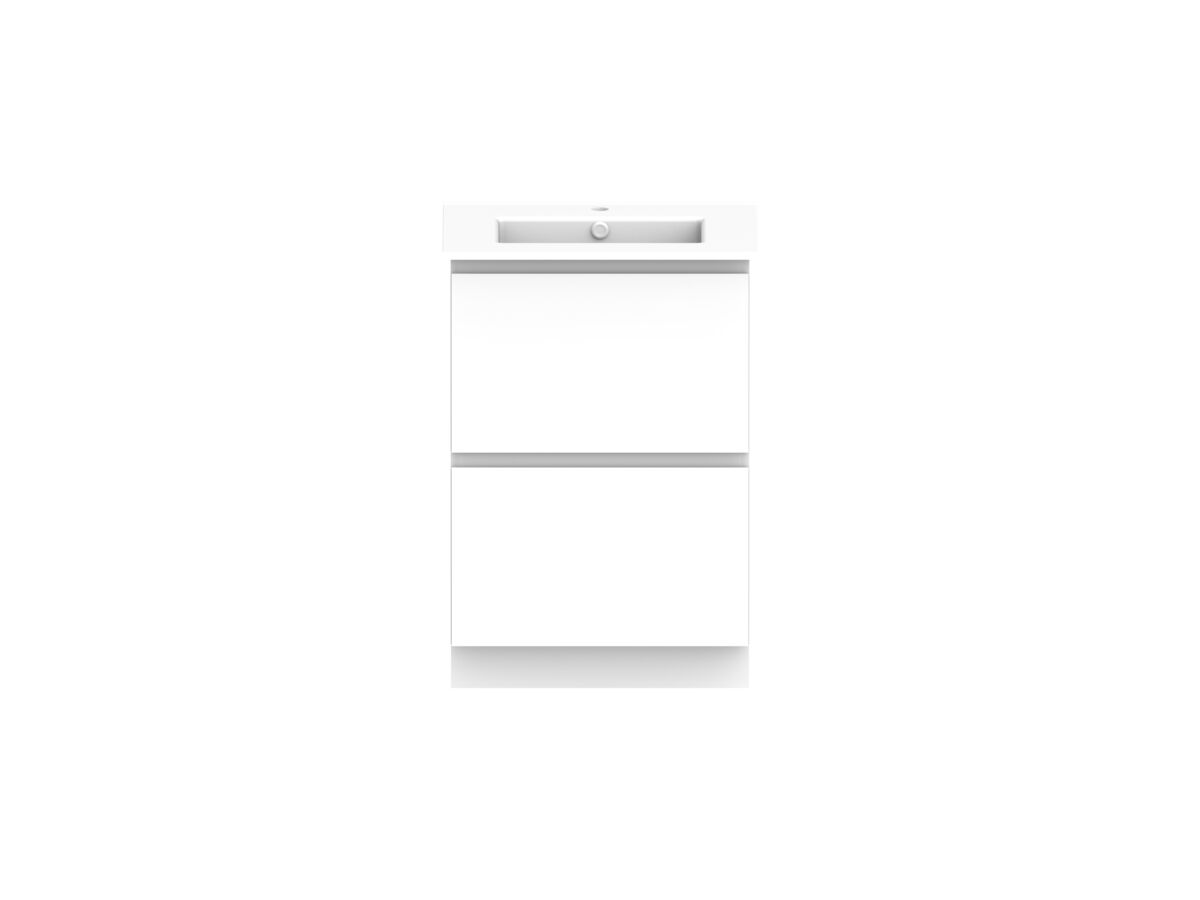 reece Posh Domaine All Drawer Twin 600mm Floor Mounted Vanity Centre Basin Ceramic Top