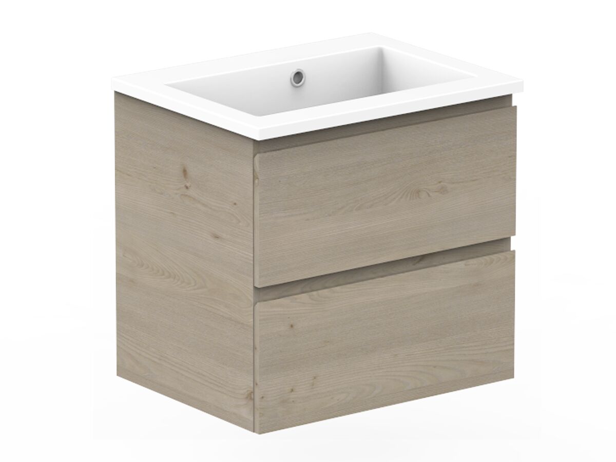 Reece Posh Domaine All-Drawer Twin 600mm Wall Hung Vanity Cast Marble Top