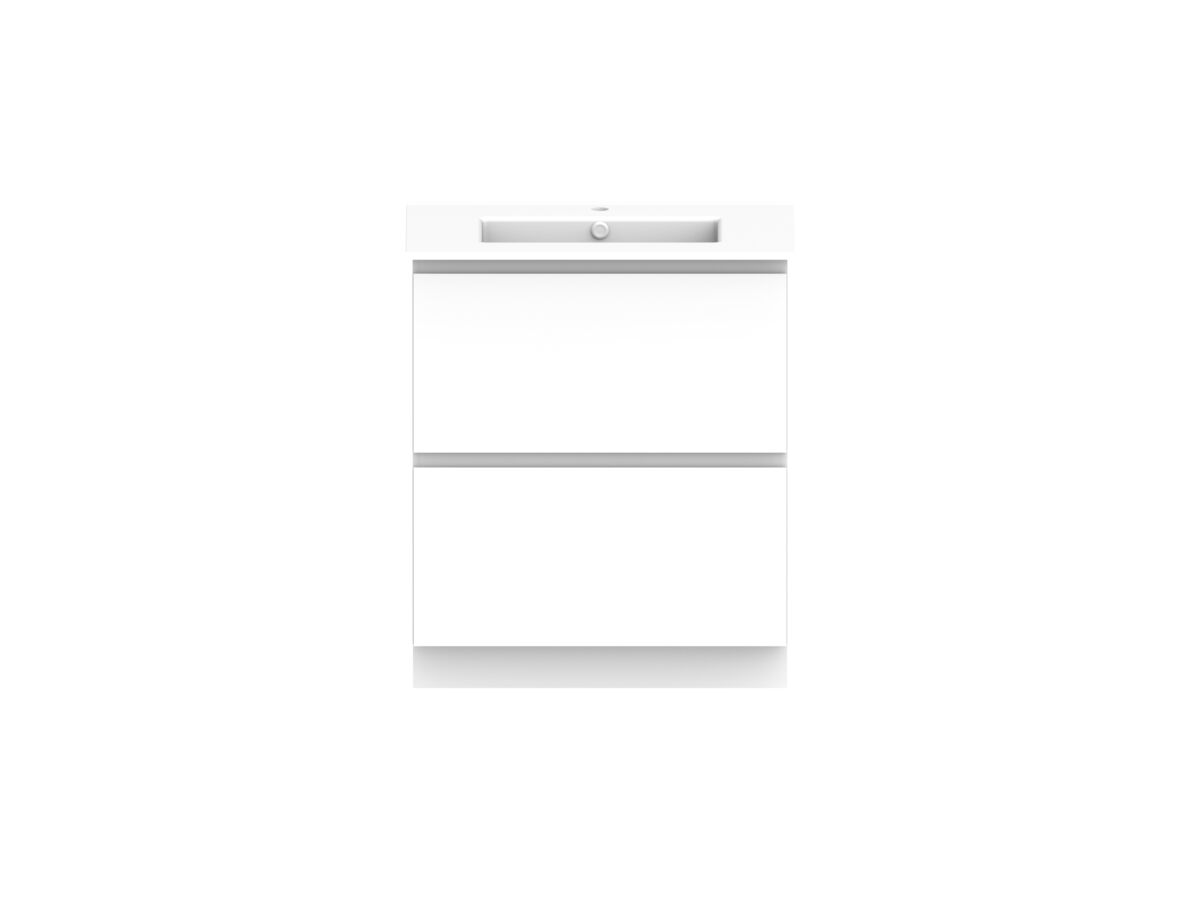 reece Posh Domaine All Drawer Twin 750mm Floor Mounted Vanity Centre Basin Ceramic Top