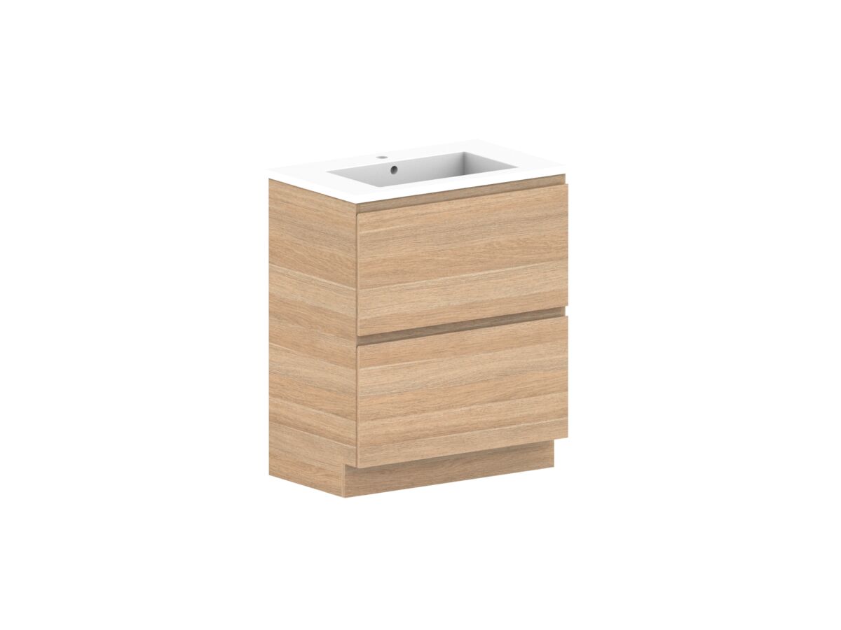 Reece Posh Domaine All Drawer Twin 750mm Floor Mounted Vanity Centre Basin Cast Marble Top