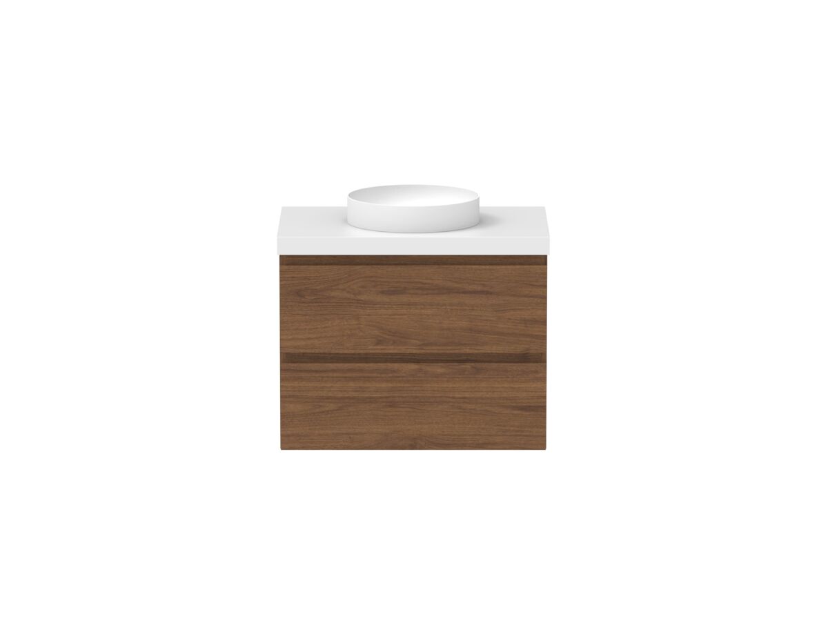 reece Posh Domaine All Drawer Twin 750mm Wall Hung Vanity Centre Basin 50mm Durasein Top