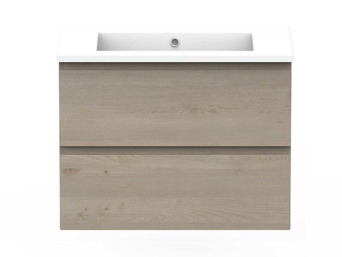 reece Posh Domaine All Drawer Twin 750mm Wall Hung Vanity Centre Basin Cast Marble Top