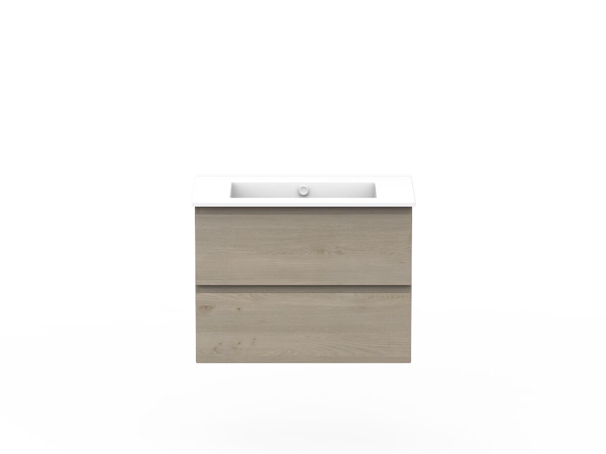 reece Posh Domaine All Drawer Twin 750mm Wall Hung Vanity Centre Basin Ceramic Top