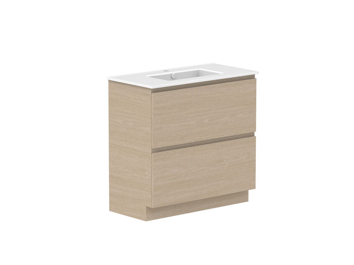 Reece Posh Domaine All Drawer Twin 900mm Floor Mounted Vanity Centre Basin Matte White Ceramic Top