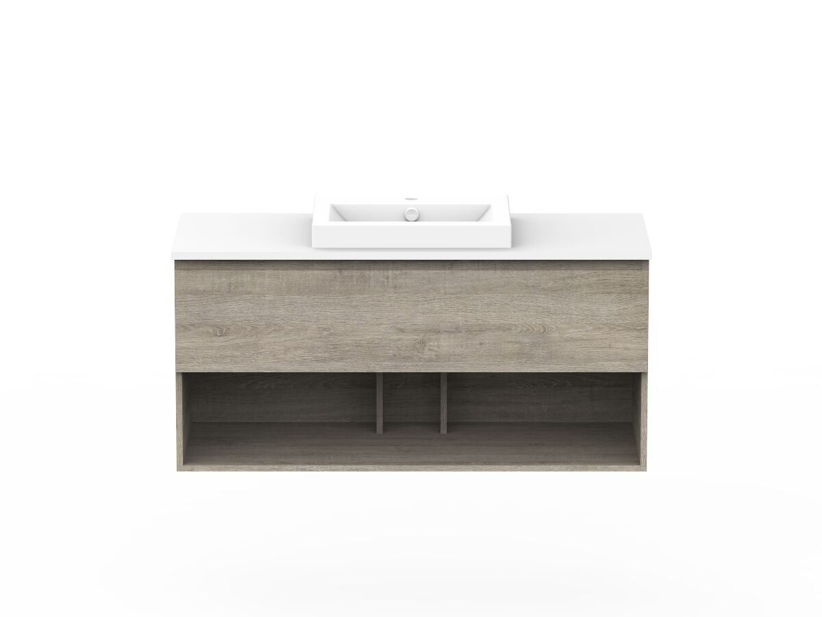 reece Posh Domaine All Drawer with Shelf 1200mm Wall Hung Vanity Centre Basin 20mm Cherry Pie Top reece Posh Domaine All Drawer with Shelf 1200mm Wall Hung Vanity Centre Basin 20mm Cherry Pie Top