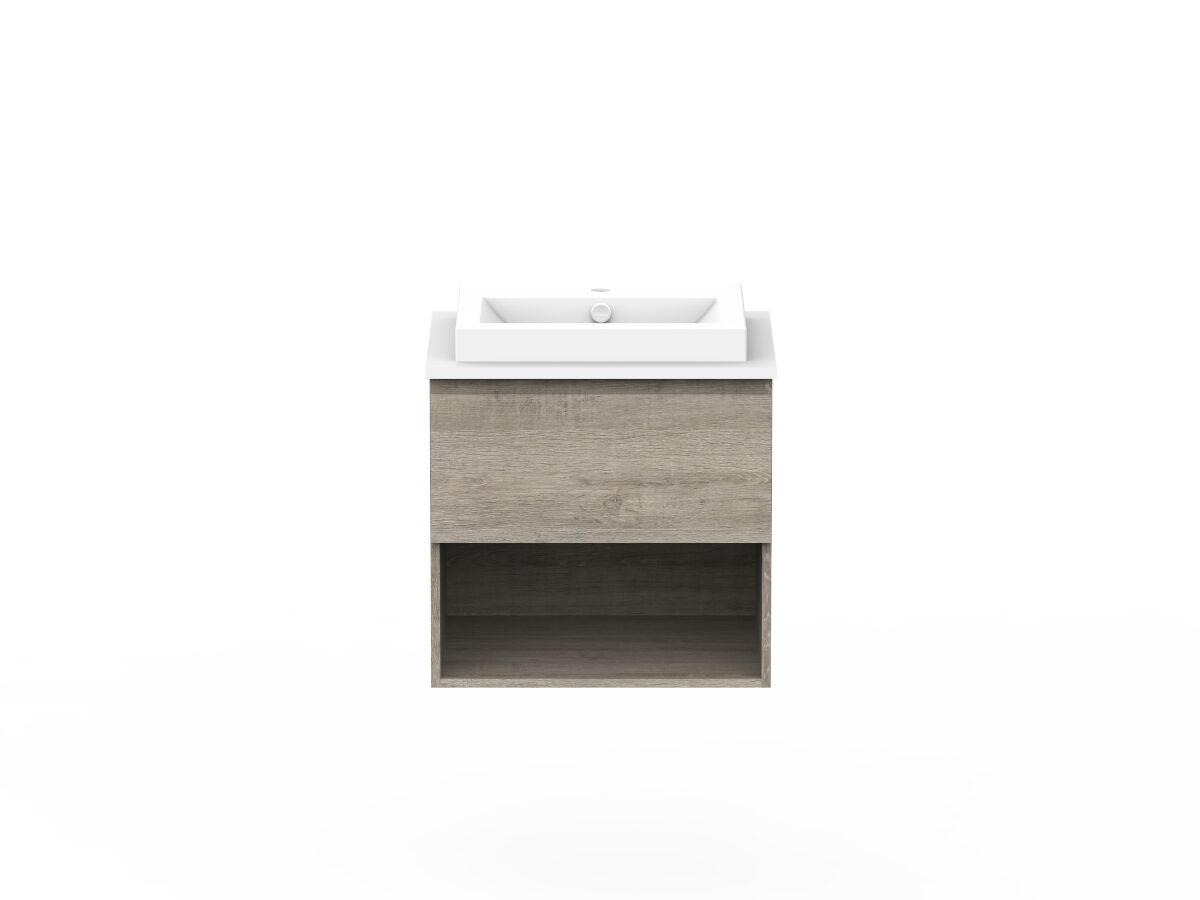 reece Posh Domaine All Drawer with Shelf 600mm Wall Hung Vanity Centre Basin 20mm Cherry Pie Top reece Posh Domaine All Drawer with Shelf 600mm Wall Hung Vanity Centre Basin 20mm Cherry Pie Top