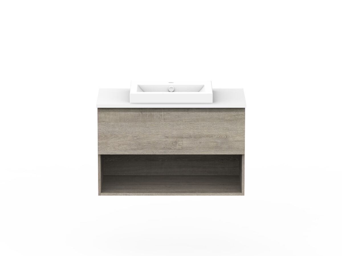 reece Posh Domaine All Drawer with Shelf 900mm Wall Hung Vanity Centre Basin 20mm Cherry Pie Top reece Posh Domaine All Drawer with Shelf 900mm Wall Hung Vanity Centre Basin 20mm Cherry Pie Top