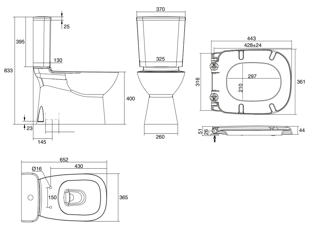 Reece Posh Domaine Close Coupled Rimless Toilet Suite S Trap With Soft Close Quick Release Seat White Chrome (4 Star)