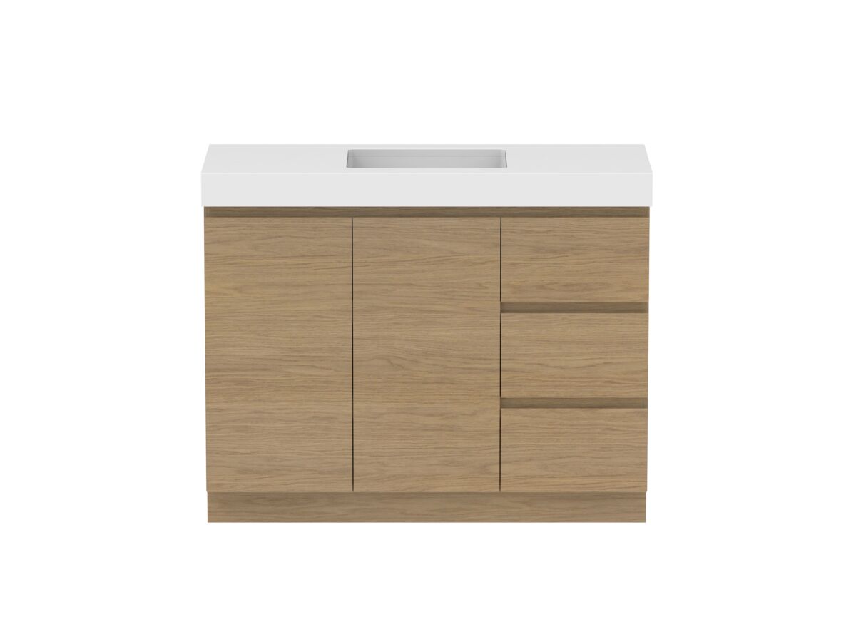 reece Posh Domaine Conventional 1200mm Floor Mounted Vanity Centre Basin 90mm Cherry Pie Top