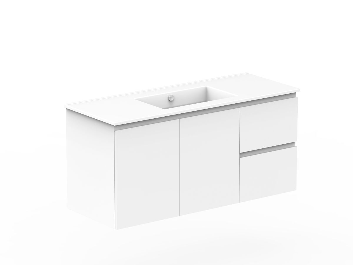Reece Posh Domaine Conventional 1200mm Wall Hung Vanity Centre Basin Ceramic Top