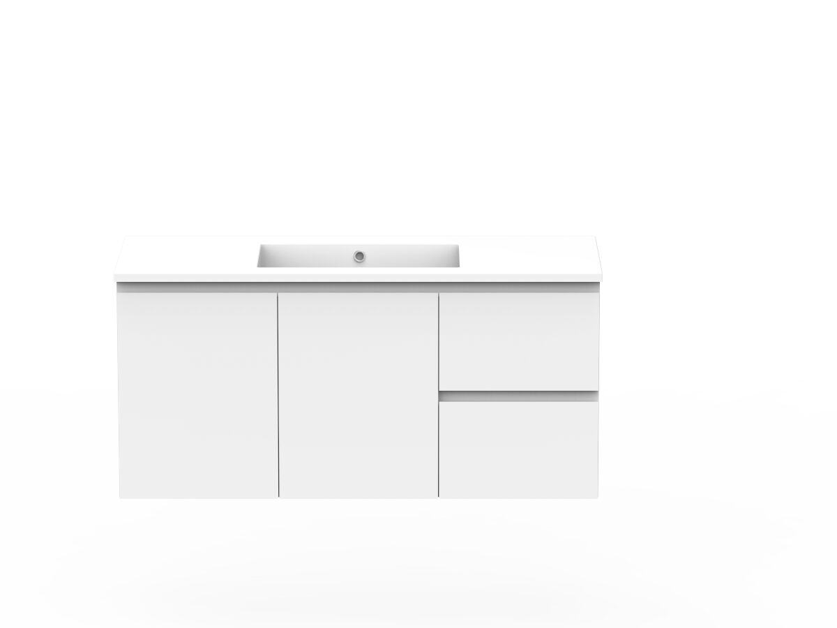 reece Posh Domaine Conventional 1200mm Wall Hung Vanity Centre Basin Cast Marble Top