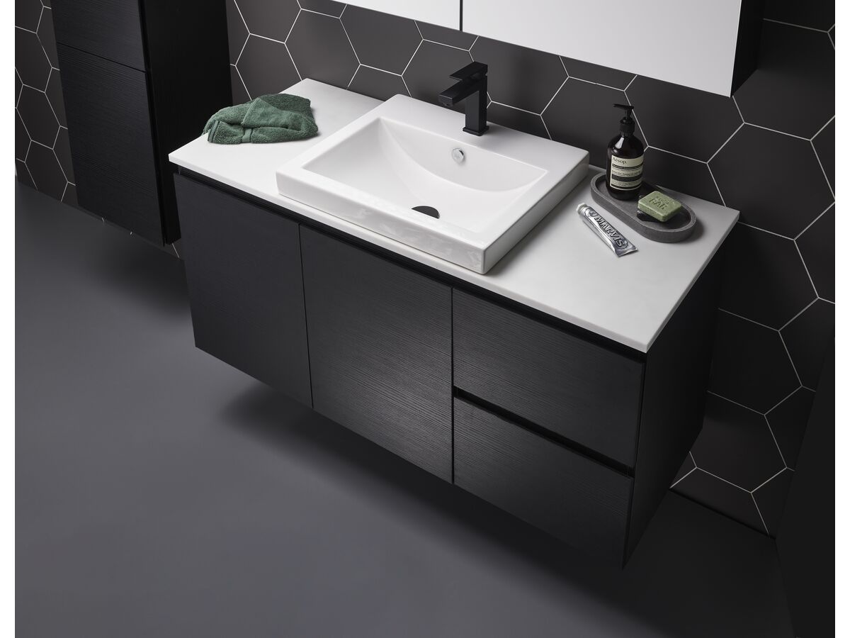 Reece Posh Domaine Conventional 1200mm Wall Hung Vanity Centre Basin 20mm Cherry Pie Top