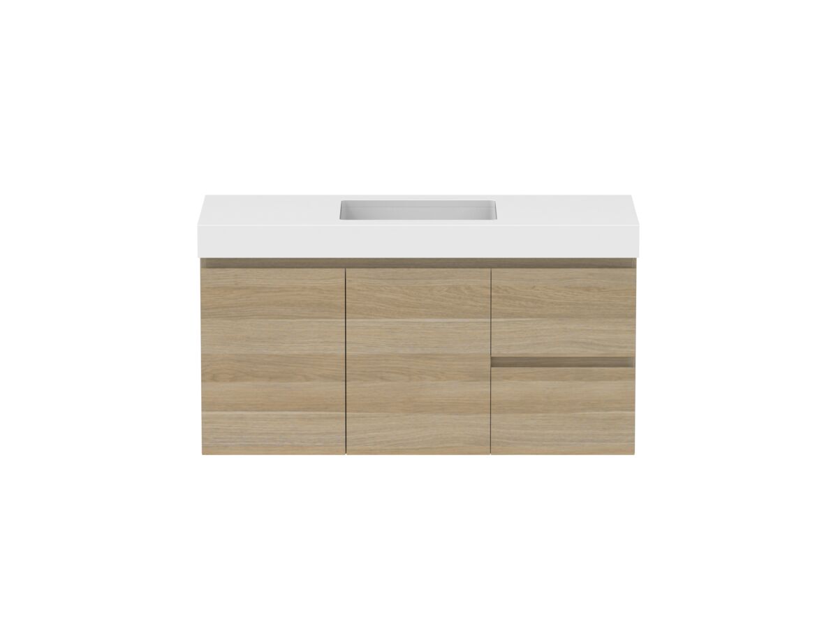 reece Posh Domaine Conventional 1200mm Wall Hung Vanity Centre Basin 90mm Durasein Top