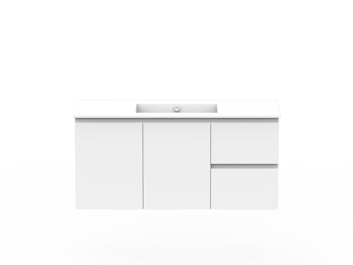 reece Posh Domaine Conventional 1200mm Wall Hung Vanity Centre Basin Ceramic Top