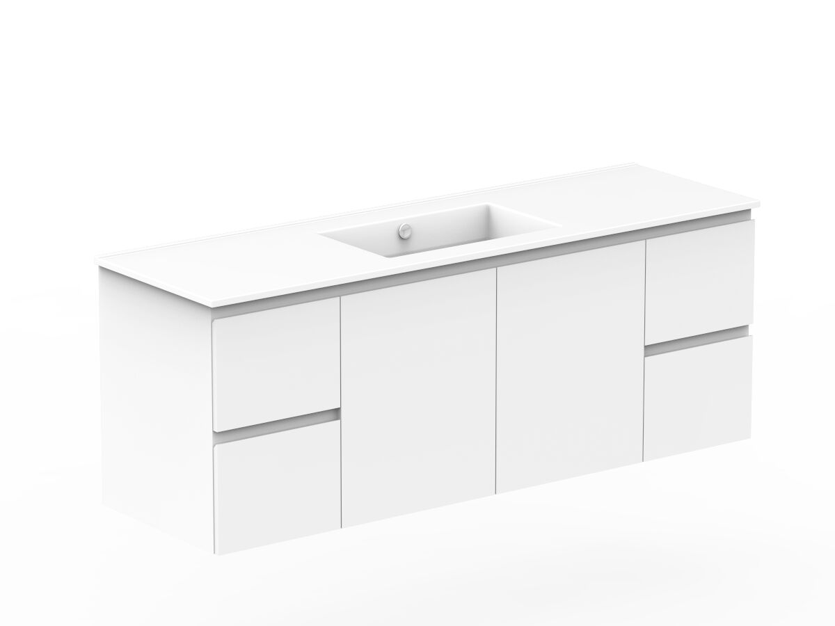 Reece Posh Domaine Conventional 1500mm Wall Hung Vanity Centre Basin Ceramic Top