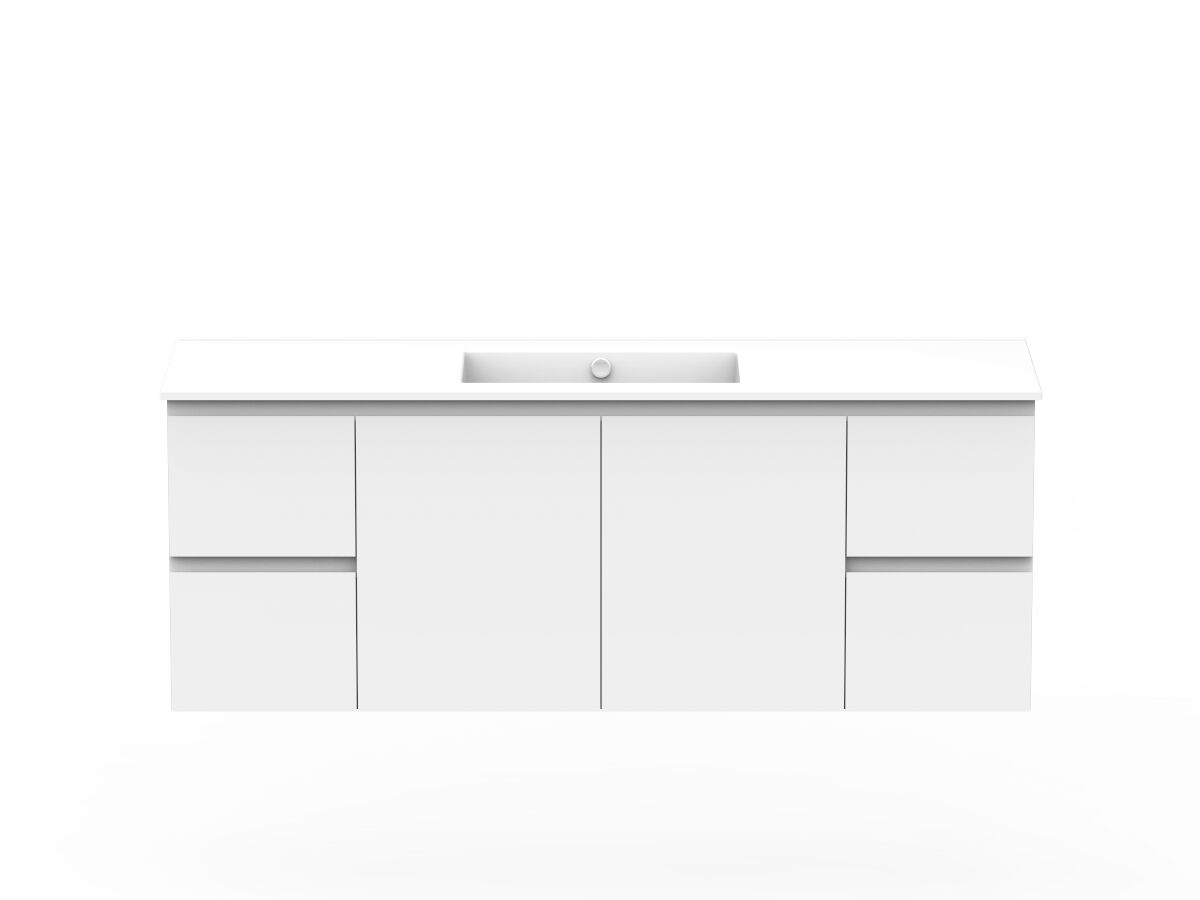 reece Posh Domaine Conventional 1500mm Wall Hung Vanity Centre Basin Ceramic Top