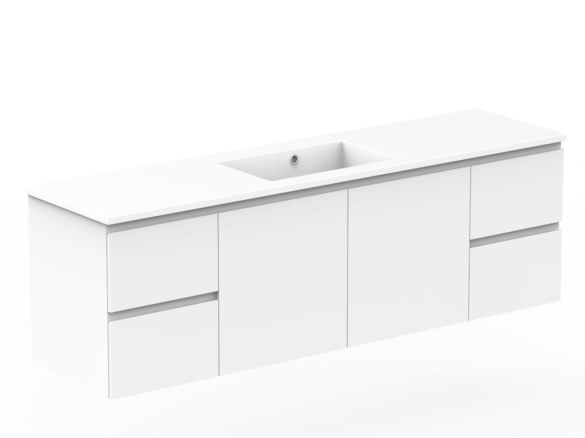 Reece Posh Domaine Conventional 1800mm Wall Hung Vanity Centre Basin Cast Marble Top