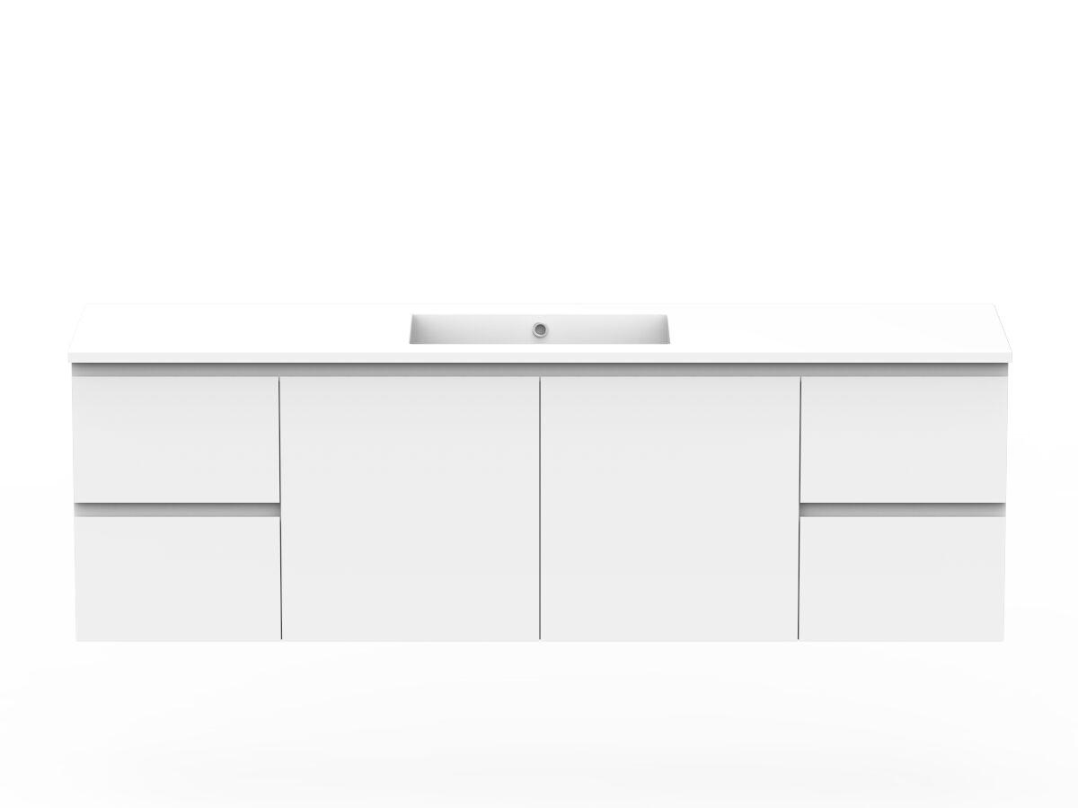reece Posh Domaine Conventional 1800mm Wall Hung Vanity Centre Basin Cast Marble Top