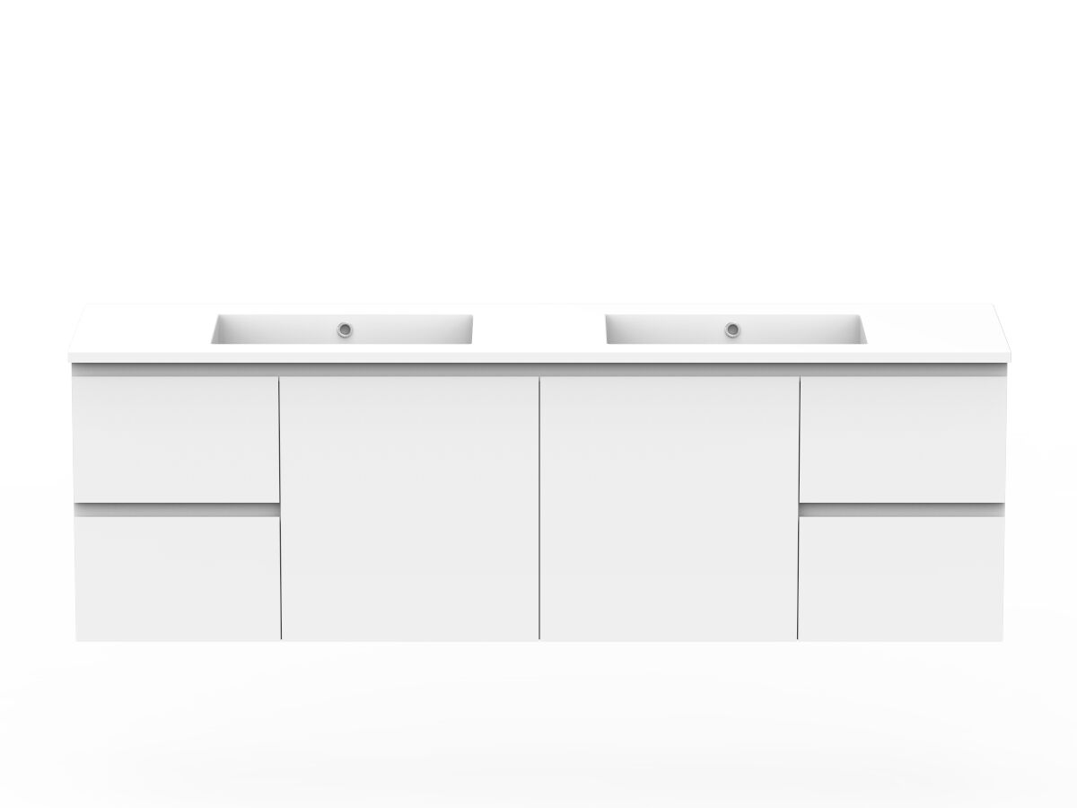 reece Posh Domaine Conventional 1800mm Wall Hung Vanity Double Basin Cast Marble Top