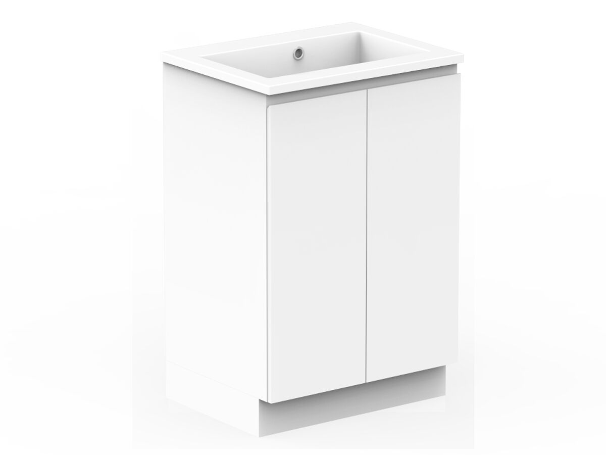 Reece Posh Domaine Conventional 600mm Floor Mounted Vanity Centre Basin Cast Marble Top