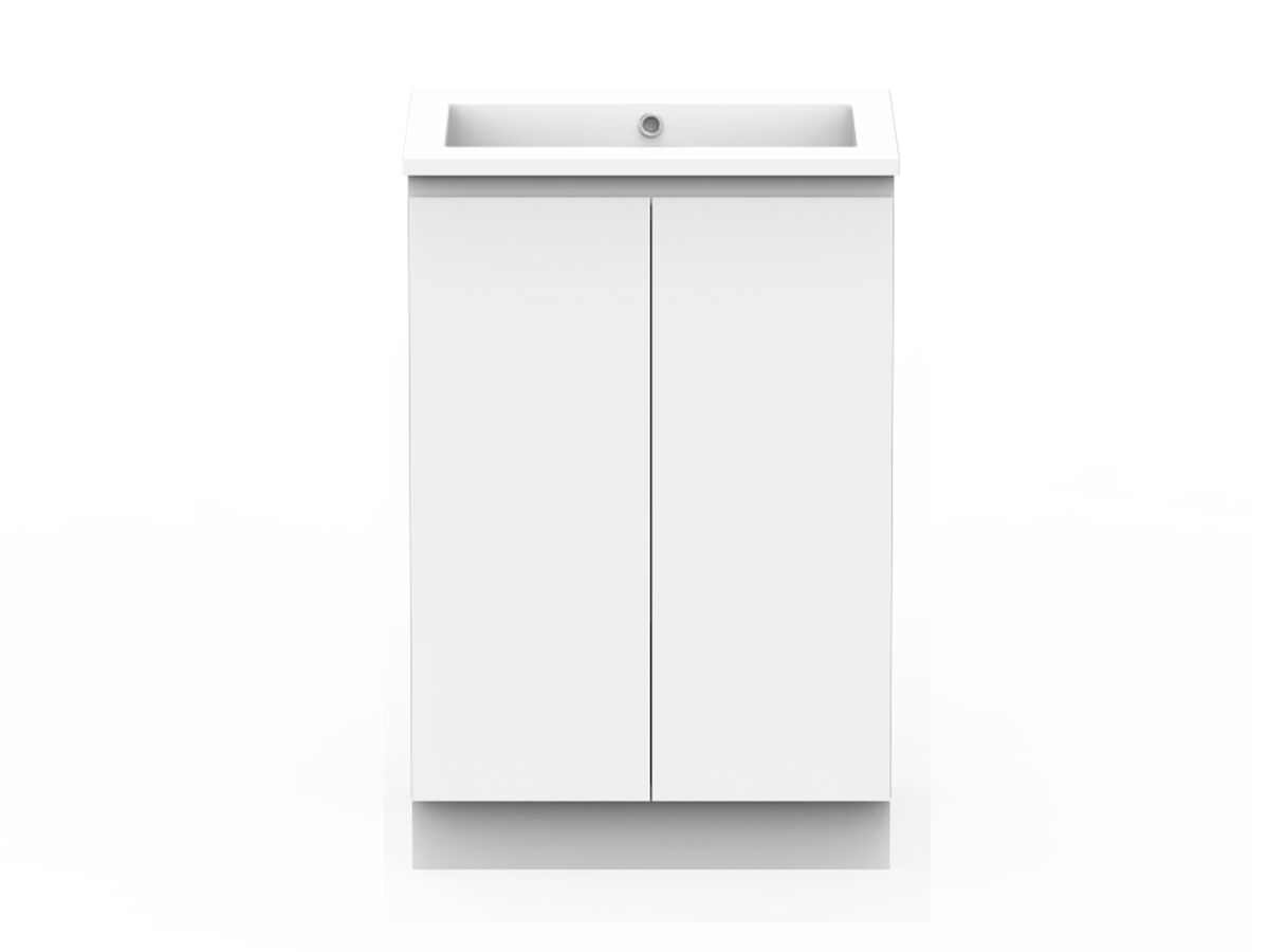 reece Posh Domaine Conventional 600mm Floor Mounted Vanity Centre Basin Cast Marble Top