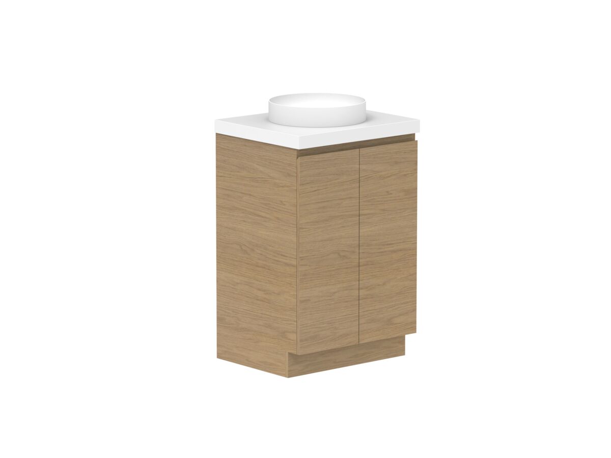 Reece Posh Domaine Conventional 600mm Floor Mounted Vanity Centre Basin 50mm Cherry Pie Top