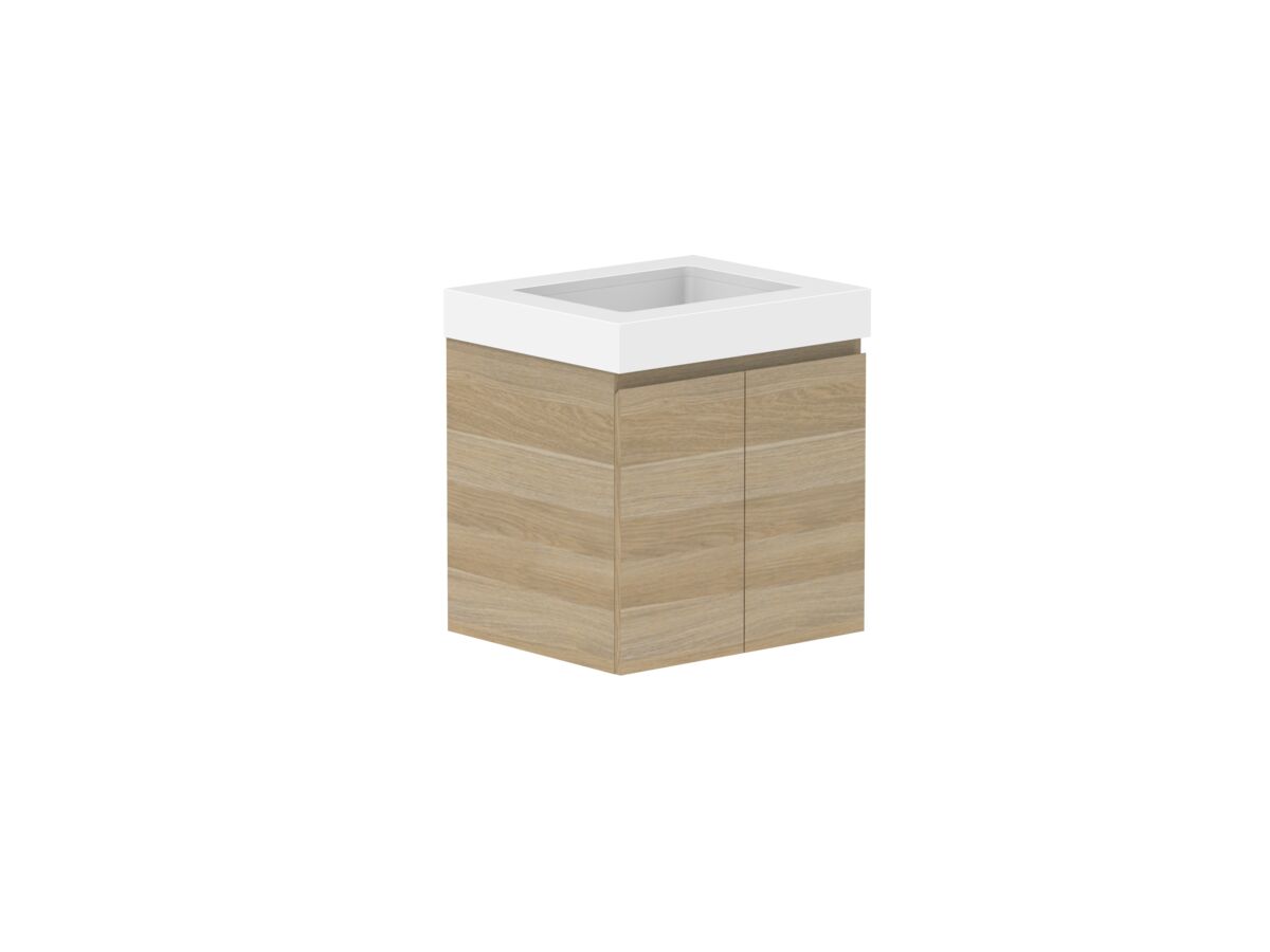 Reece Posh Domaine Conventional 600mm Wall Hung Vanity Centre Basin 90mm Durasein Top