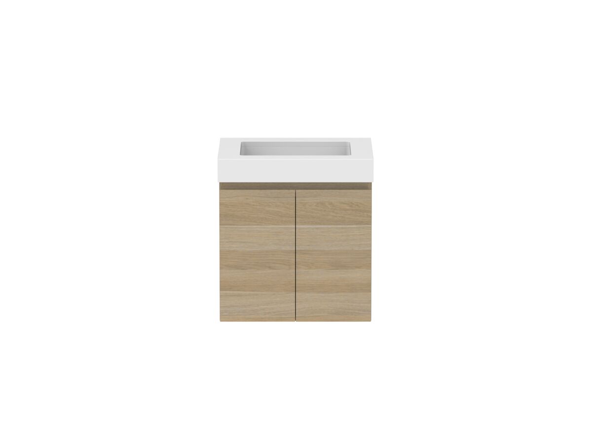 reece Posh Domaine Conventional 600mm Wall Hung Vanity Centre Basin 90mm Durasein Top