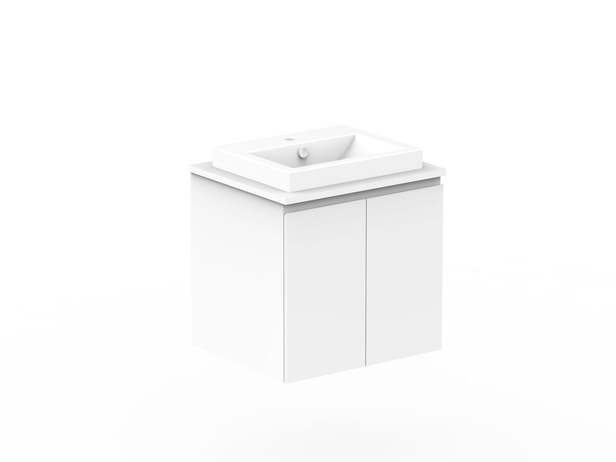 Reece Posh Domaine Conventional 600mm Wall Hung Vanity Centre Basin 20mm Cherry Pie Top