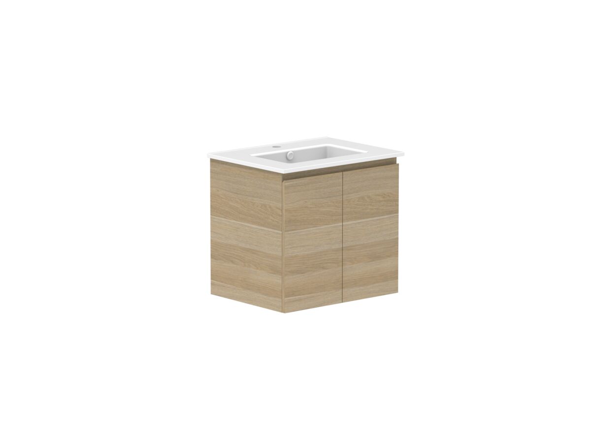 Reece Posh Domaine Conventional 600mm Wall Hung Vanity Centre Basin Matte White Ceramic Top