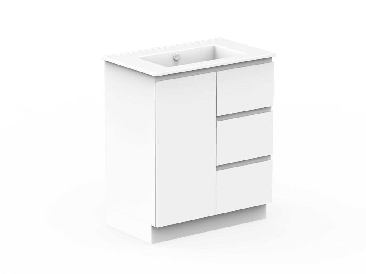 Reece Posh Domaine Conventional 750mm Floor Mounted Vanity Centre Basin Ceramic Top