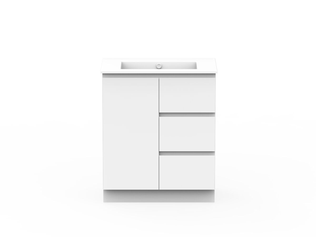 reece Posh Domaine Conventional 750mm Floor Mounted Vanity Centre Basin Ceramic Top