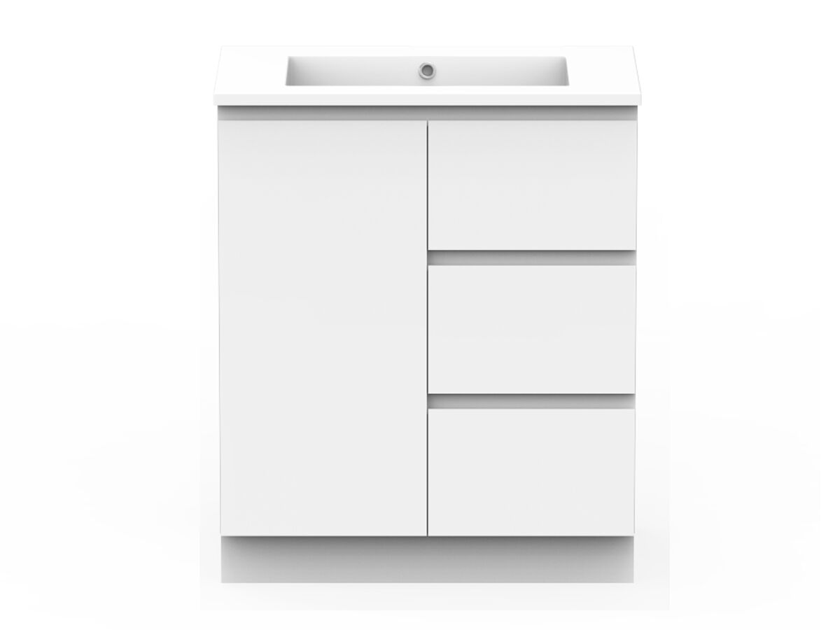 reece Posh Domaine Conventional 750mm Floor Mounted Vanity Centre Basin Cast Marble Top