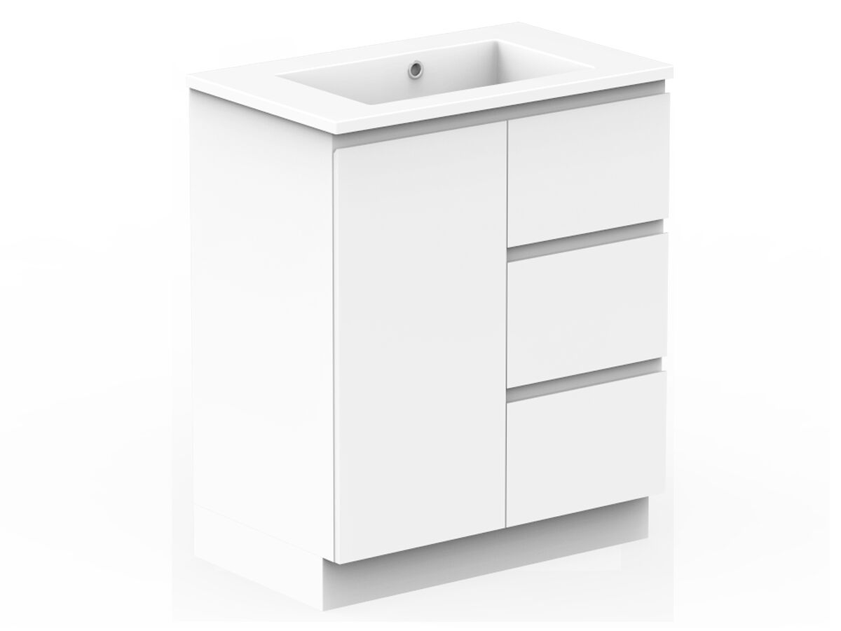 Reece Posh Domaine Conventional 750mm Floor Mounted Vanity Centre Basin Cast Marble Top