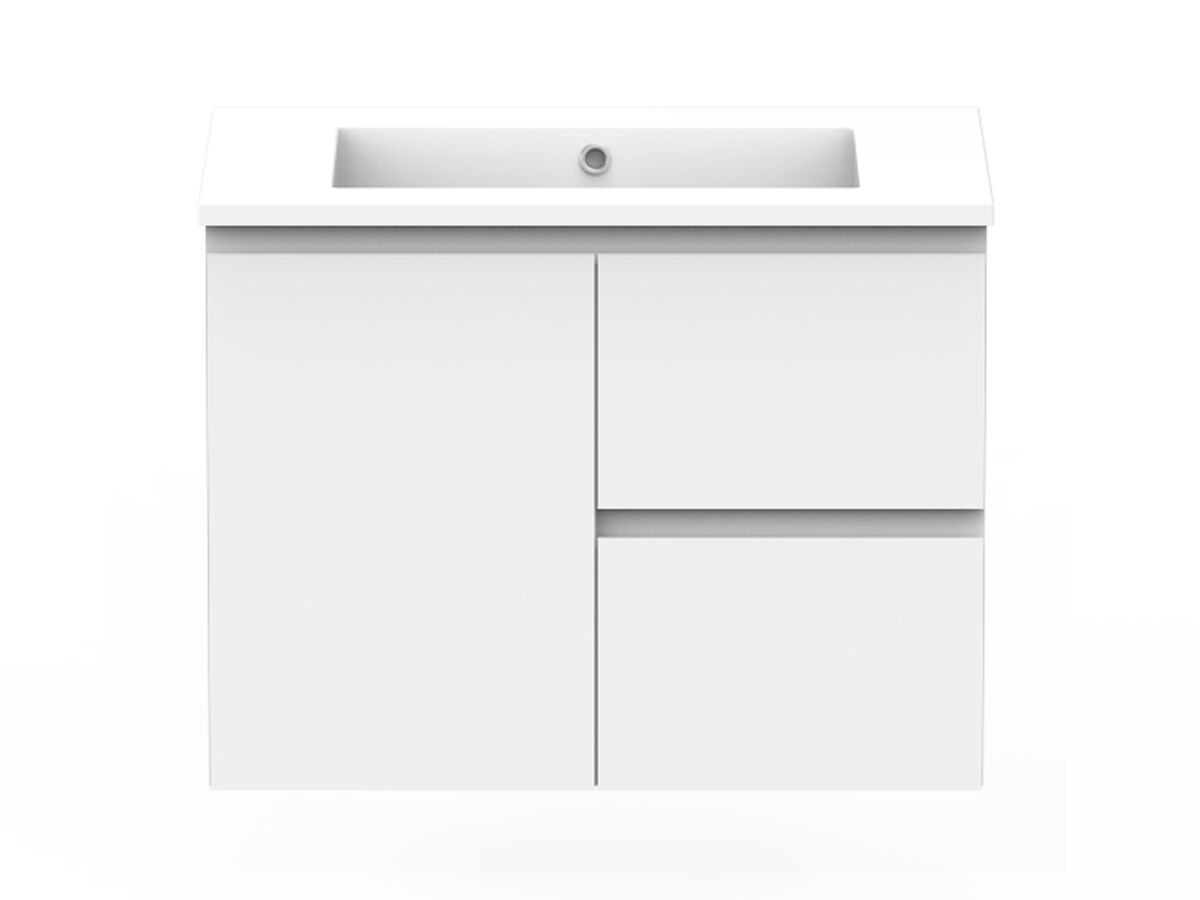 reece Posh Domaine Conventional 750mm Wall Hung Vanity Centre Basin Cast Marble Top