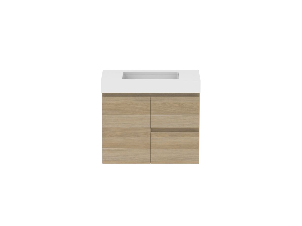 reece Posh Domaine Conventional 750mm Wall Hung Vanity Centre Basin 90mm Cherry Pie Top