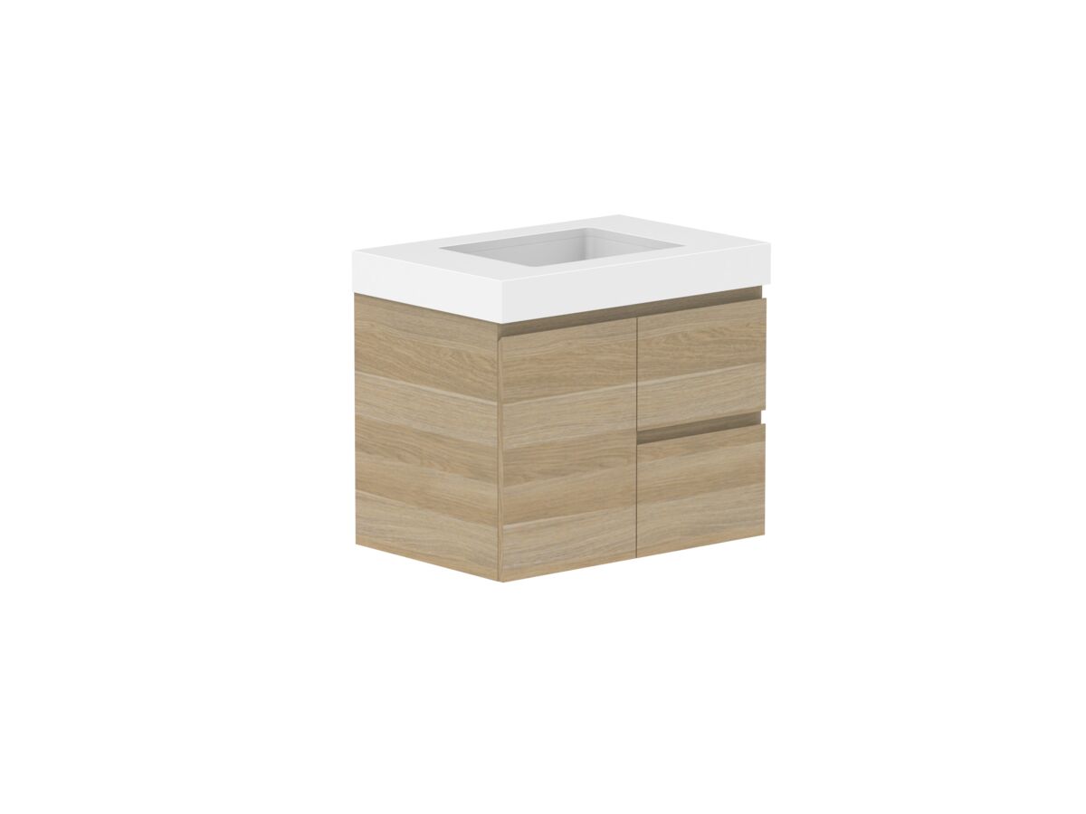 Reece Posh Domaine Conventional 750mm Wall Hung Vanity Centre Basin 90mm Durasein Top