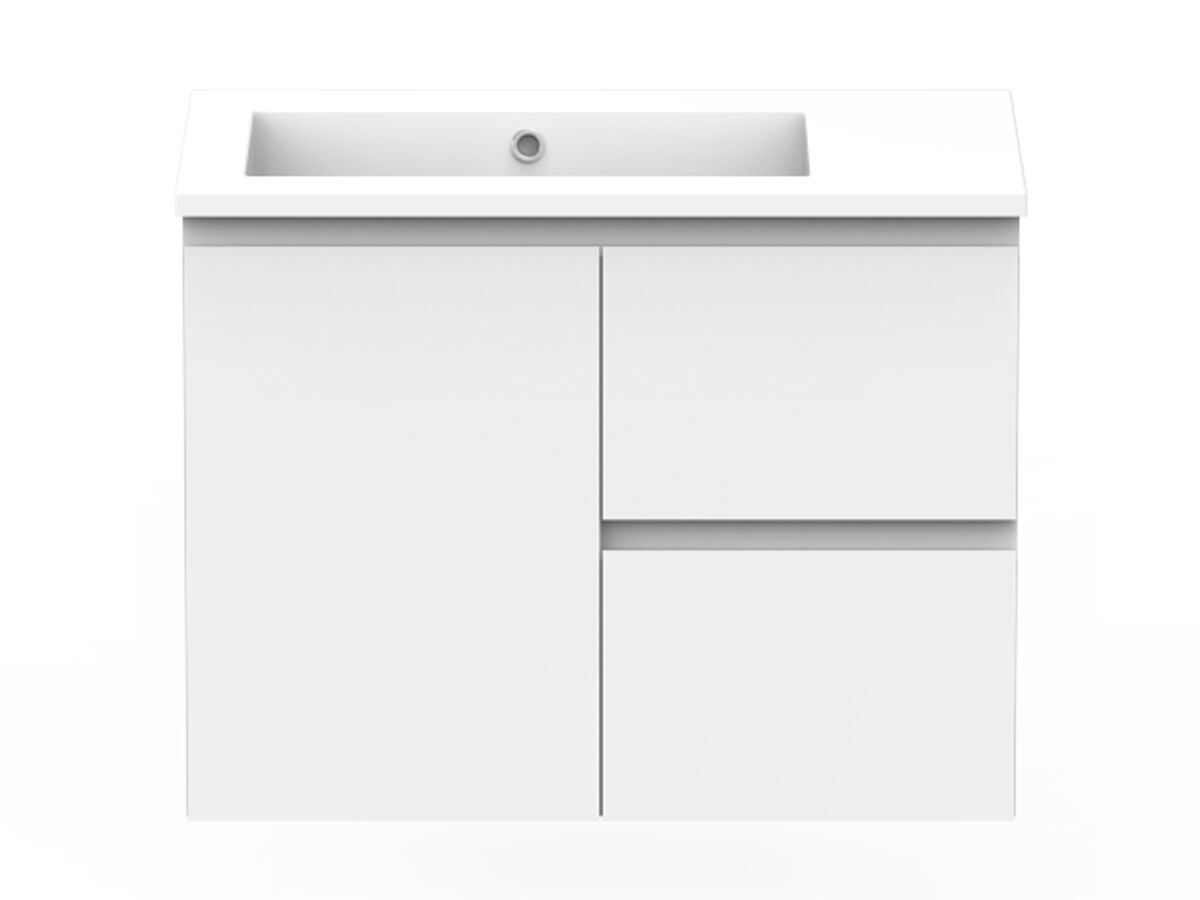 reece Posh Domaine Conventional 750mm Wall Hung Vanity Left Hand Basin Cast Marble Top