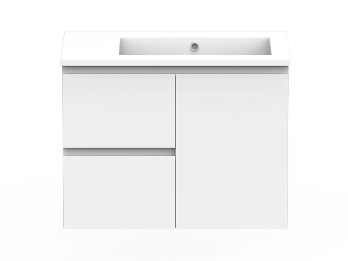reece Posh Domaine Conventional 750mm Wall Hung Vanity Right Hand Basin Cast Marble Top