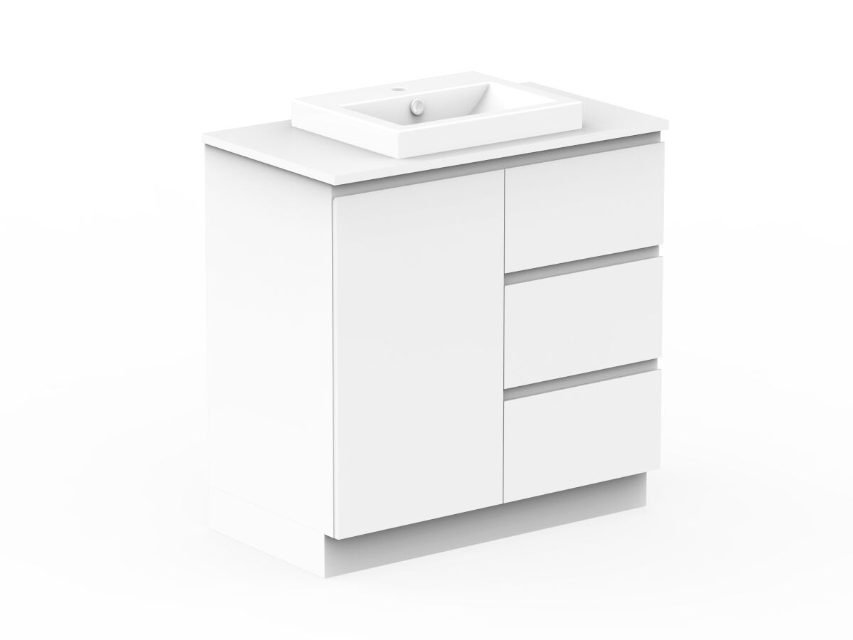 Reece Posh Domaine Conventional 900mm Floor Mounted Vanity Centre Basin 20mm Cherry Pie Top