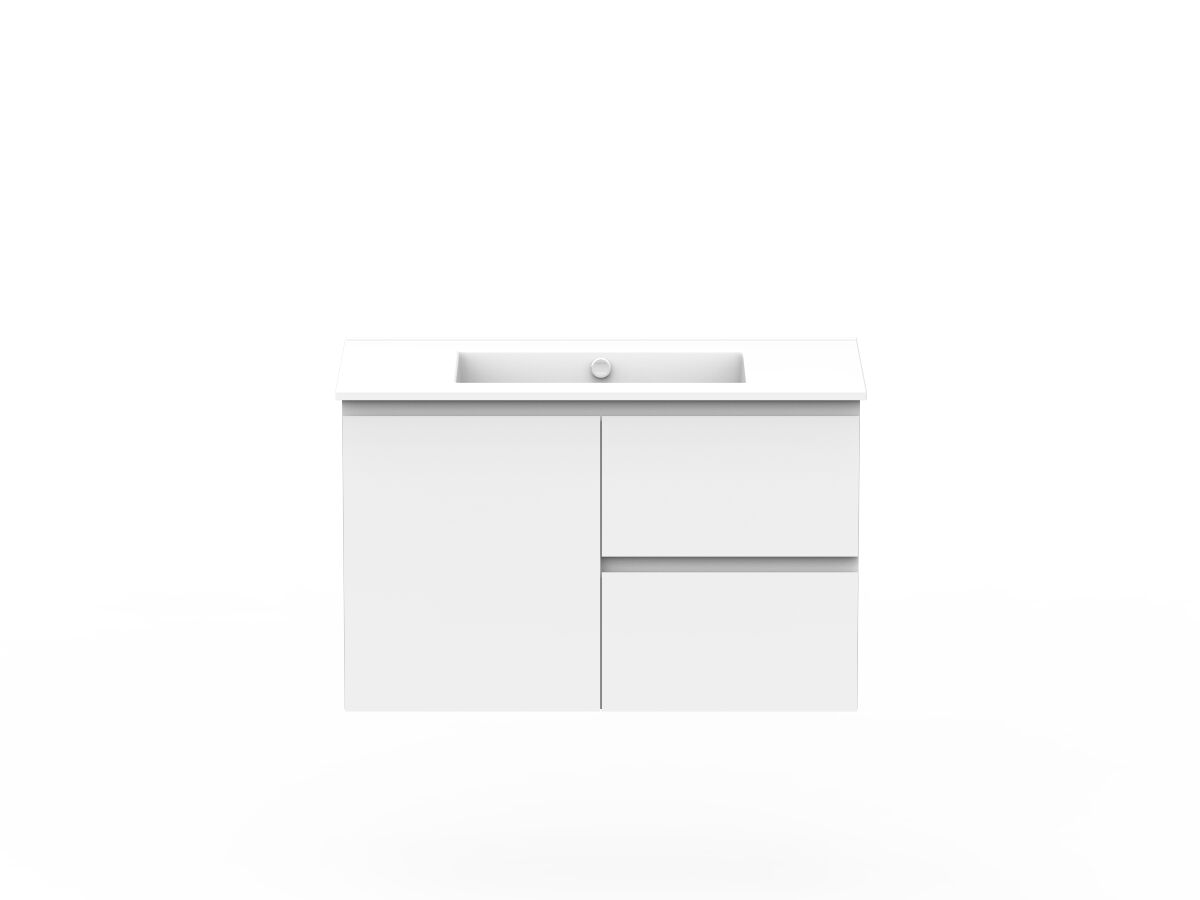 reece Posh Domaine Conventional 900mm Wall Hung Vanity Centre Basin Ceramic Top
